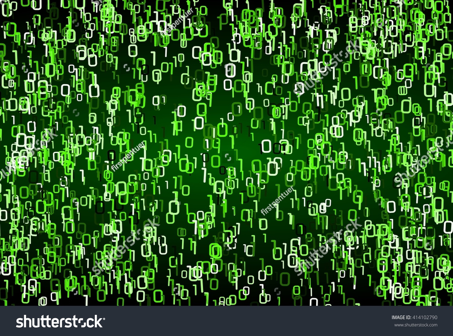 Matrix Style Green Binary Numbers Background Stock Illustration