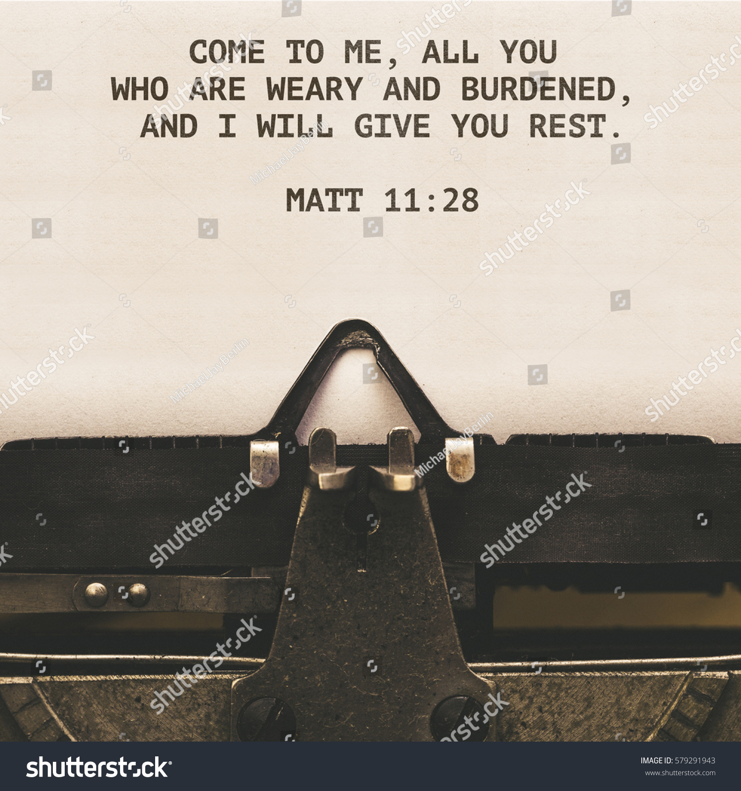 Matt 1128 Bible Quote On Paper Stock Photo Edit Now 579291943