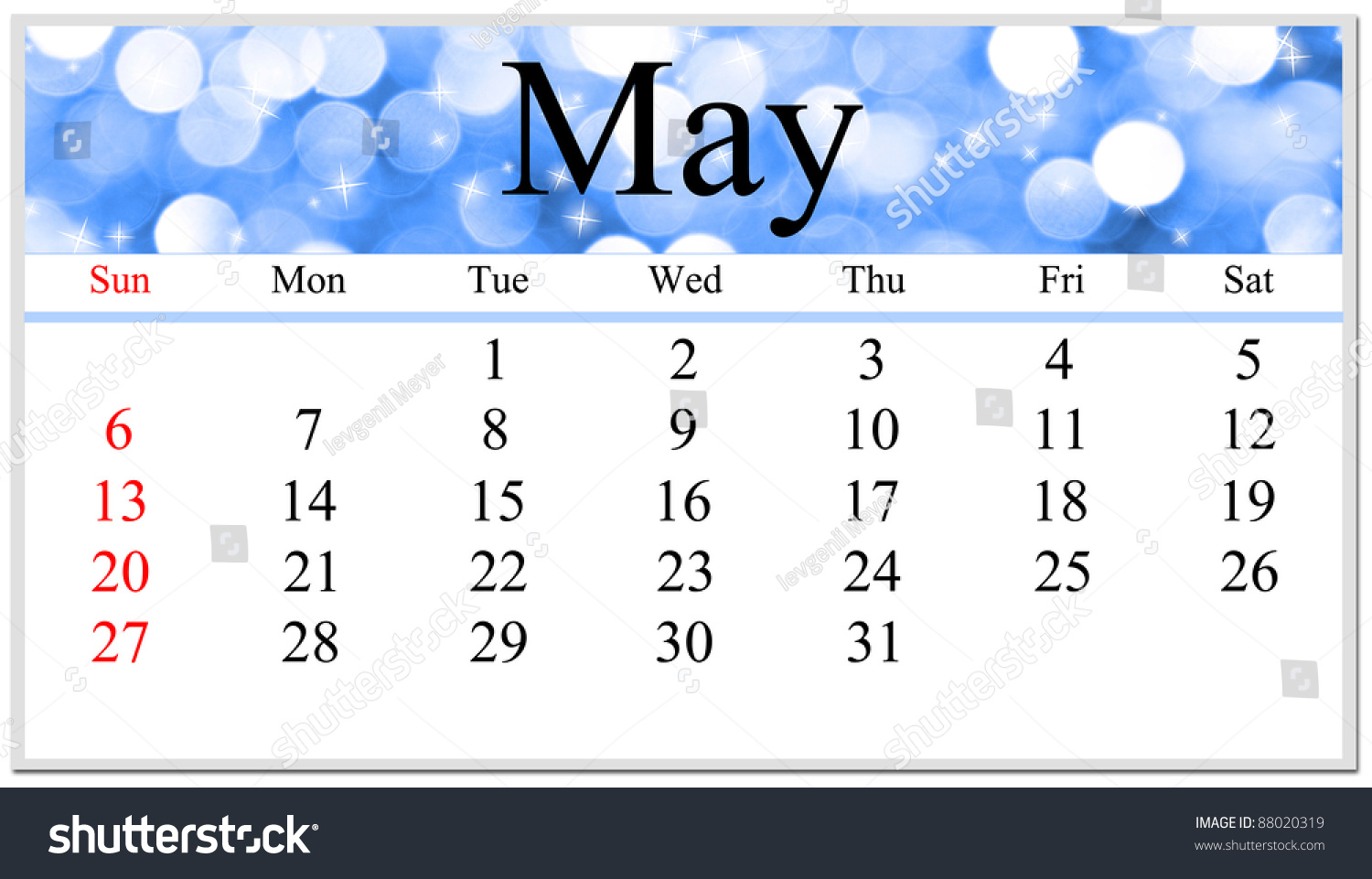 May 12 Calendar Stock Illustration 0319