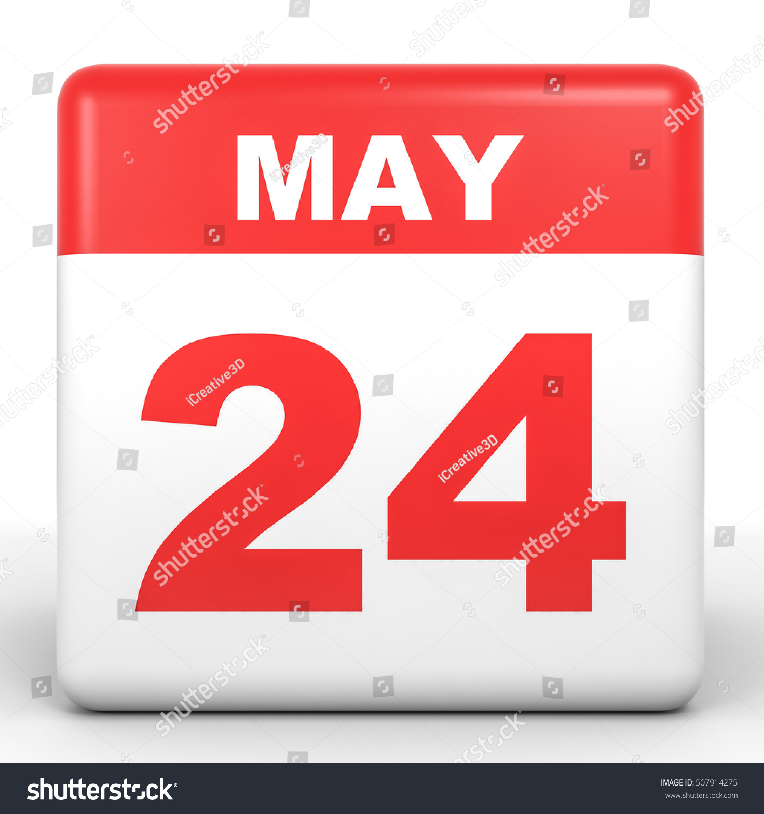 May 24 Calendar On White Background Stock Illustration 507914275