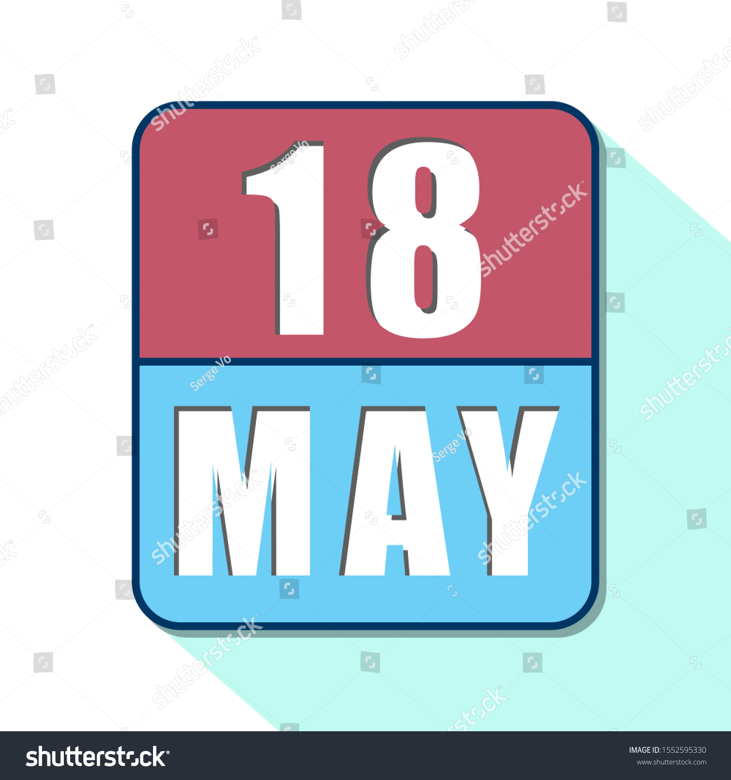 May 18th Day 18 Monthsimple Calendar Stock Illustration 1552595330