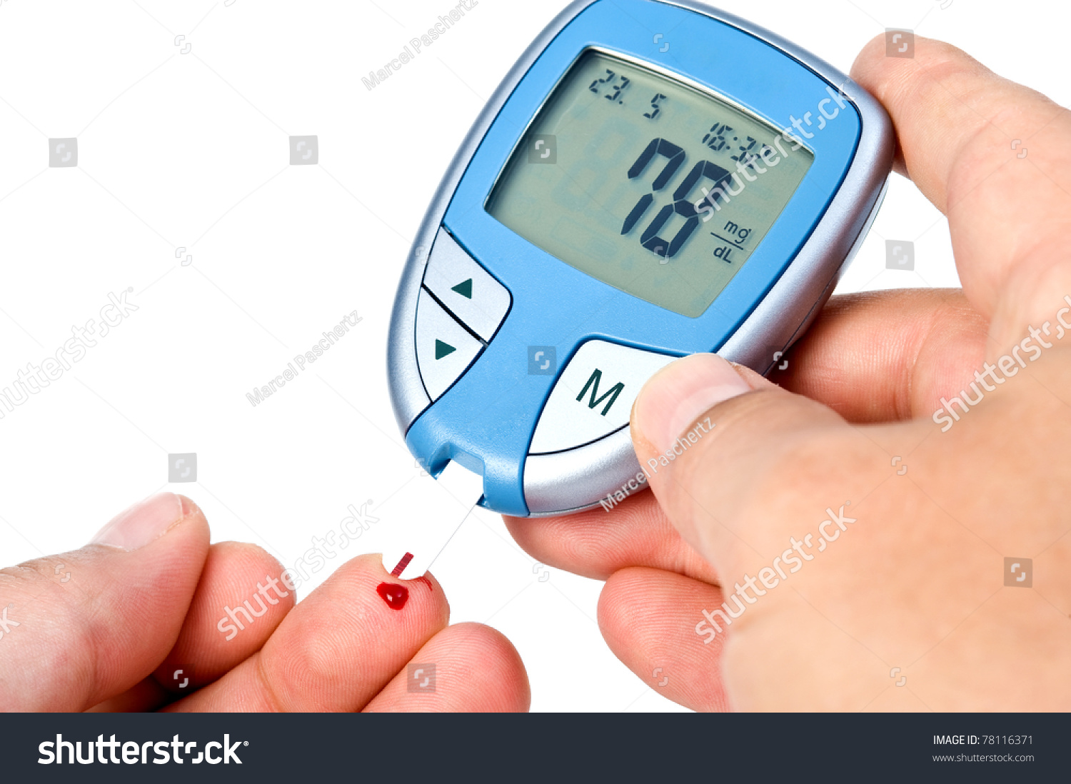 Measuring Blood Sugar Blood Glucose Meter Stock Photo 78116371 Shutterstock