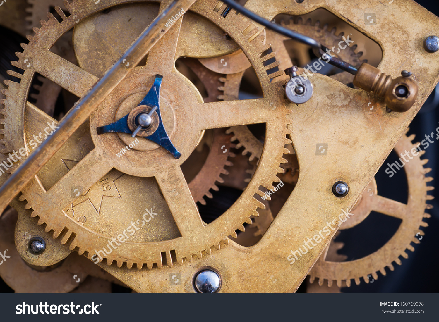 Mechanism Of Old Clock Stock Photo 160769978 : Shutterstock