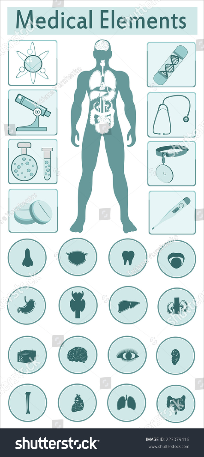 Medical Infographics Presentation Set Human Body Stock Illustration ...