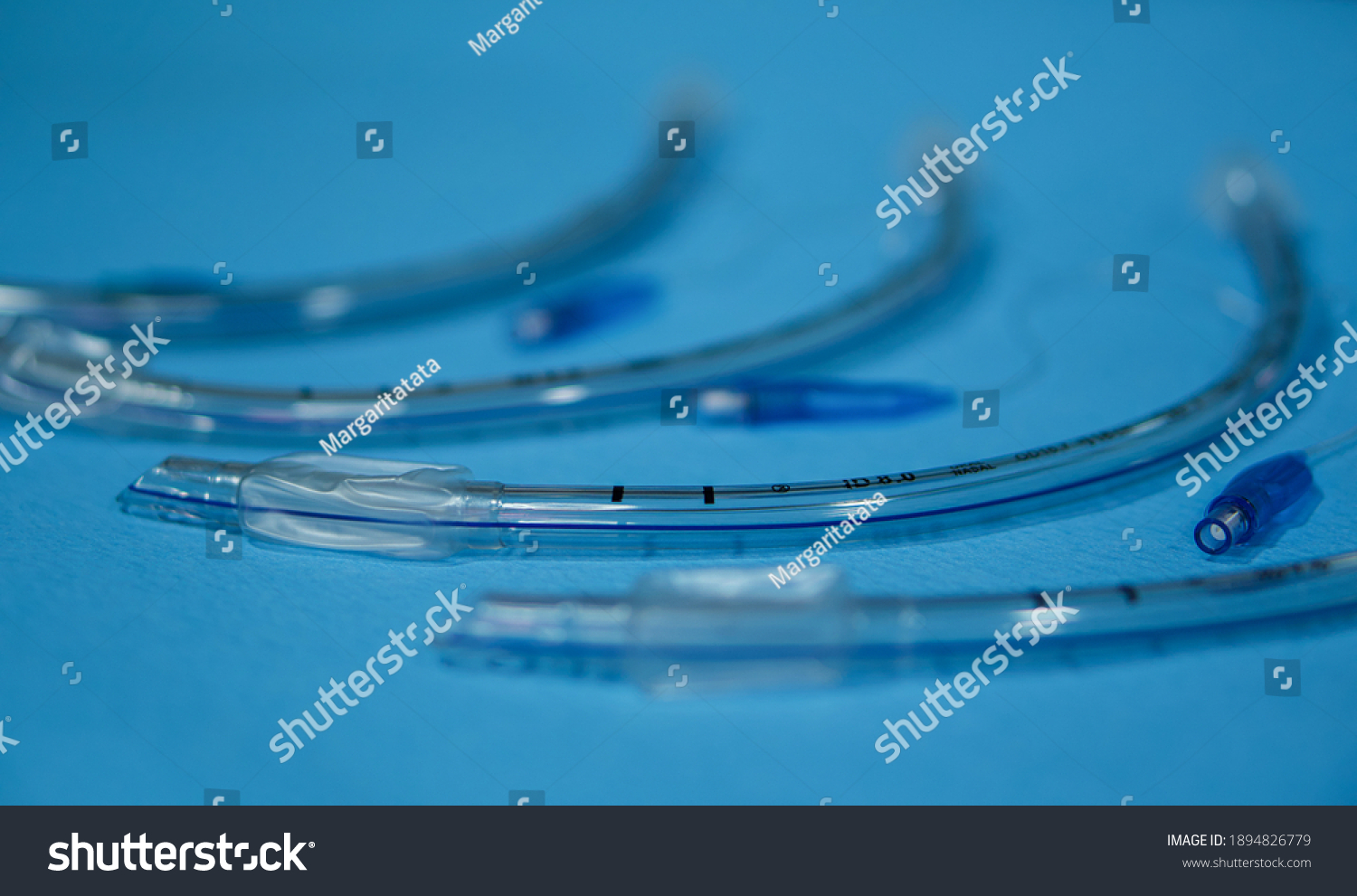 Medical Instruments Endotracheal Tubes Different Sizes Stock Photo ...