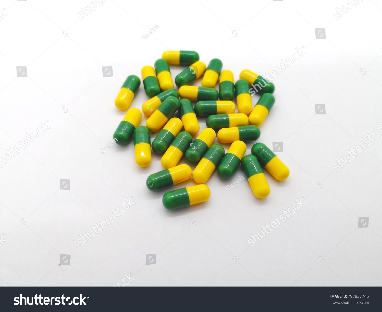 Medication Concept Many Yellowgreen Capsules Tramadol Stock Photo Edit Now