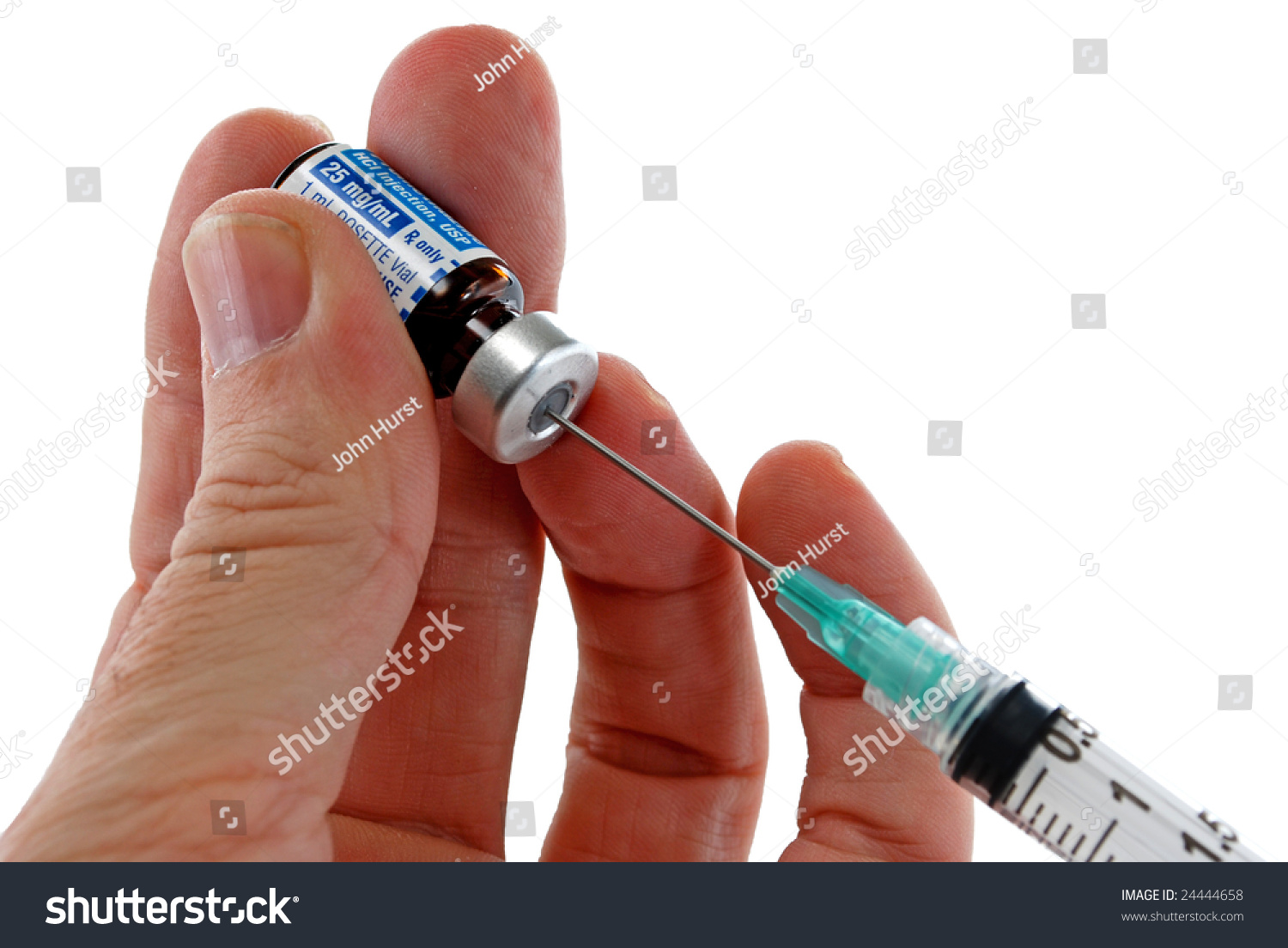 Medication Draw Vial Hypodermic Needle Medicine Stock Photo 24444658