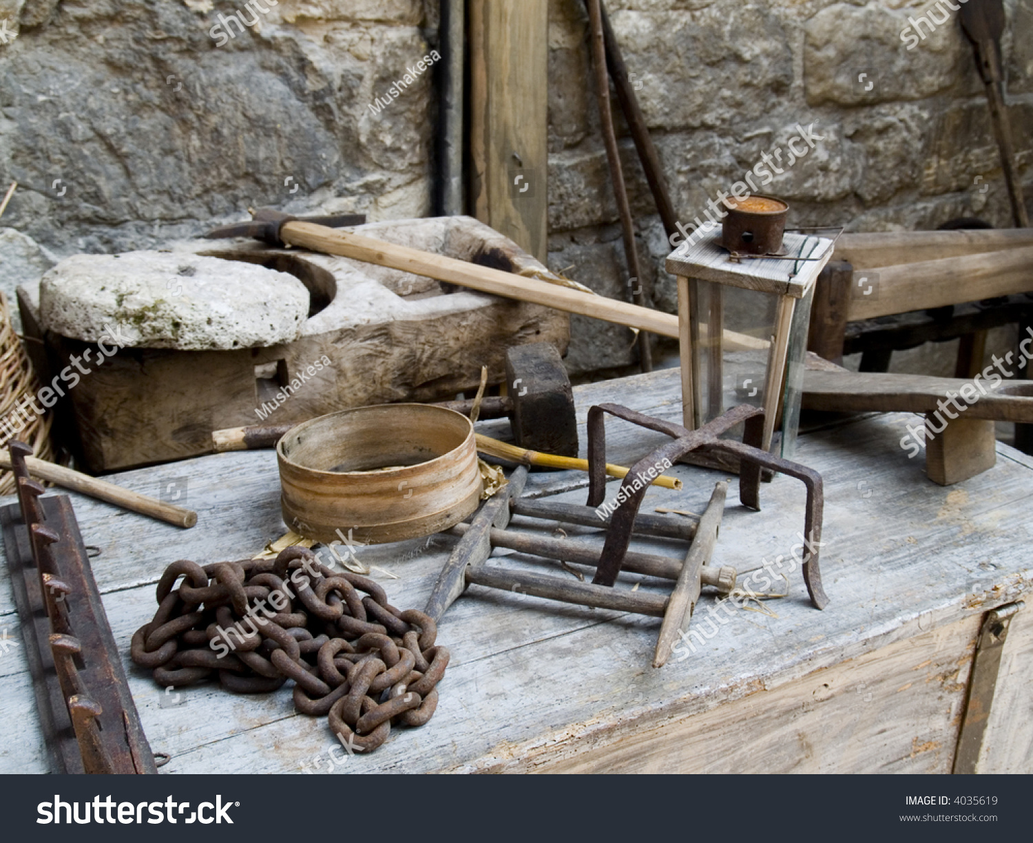 Medieval Decoration. Craftsman Workplace Stock Photo 4035619 : Shutterstock