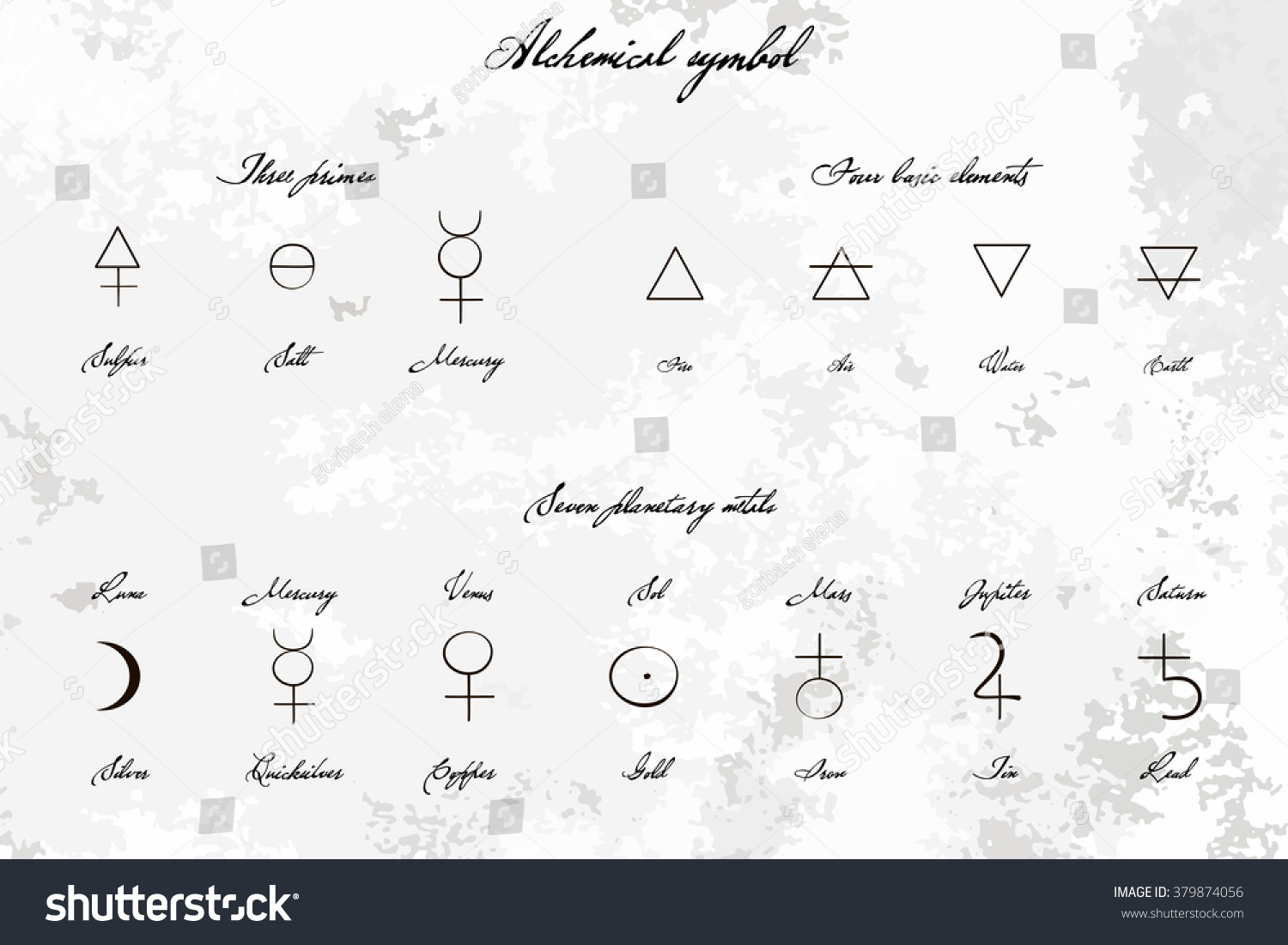 Medieval Magical Alchemical Science Signs Set Stock Illustration ...