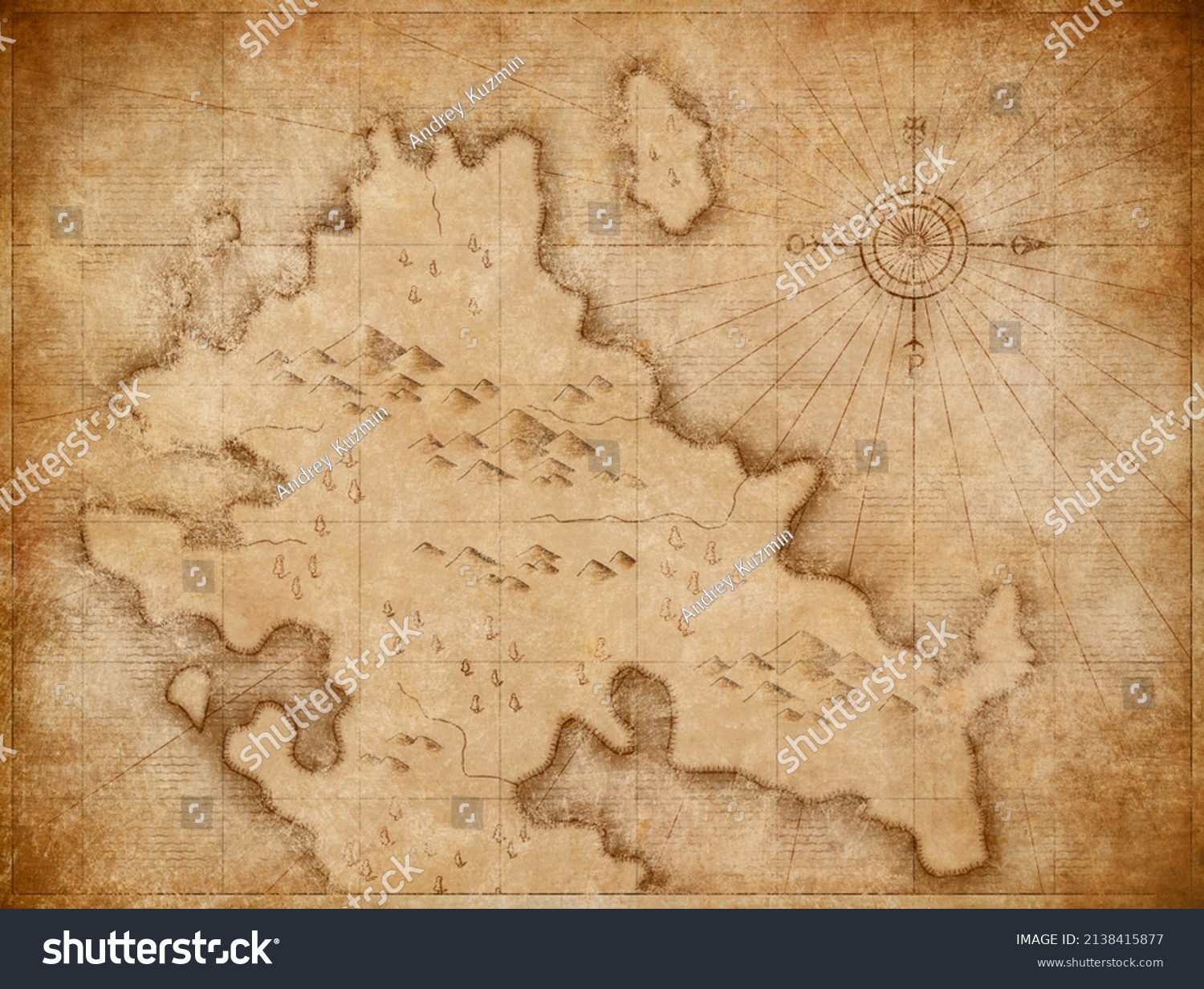 Medieval Nautical Pirates Map Hidden Treasures Stock Illustration ...