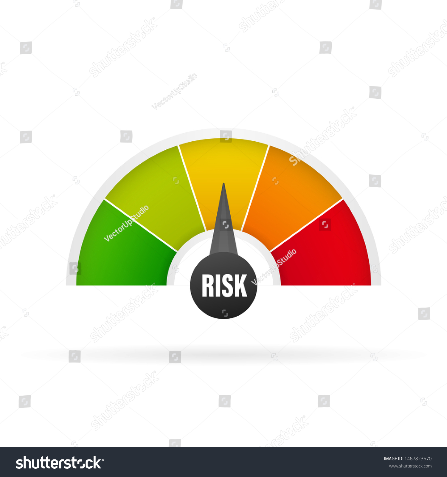 Medium Risk Speedometer Risk Control Concept Stock Illustration ...