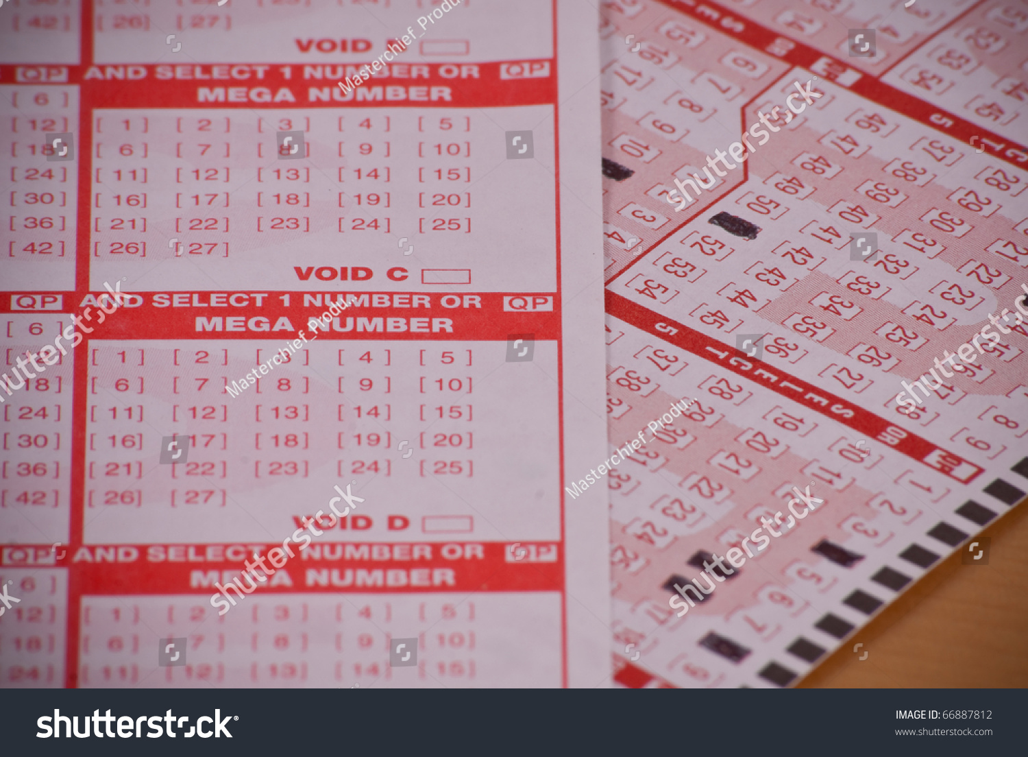 Mega Number Selection On Lottery Slip Stock Photo 66887812 : Shutterstock