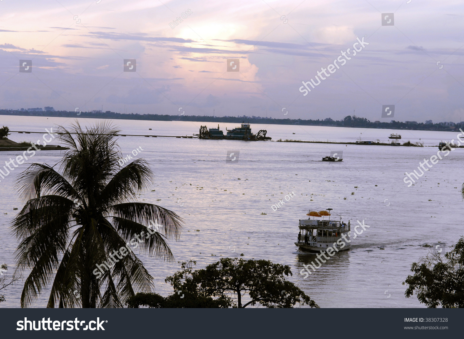 Mekong Ferry Location: Mekong River / Phnom Penh In Cambodia The ...