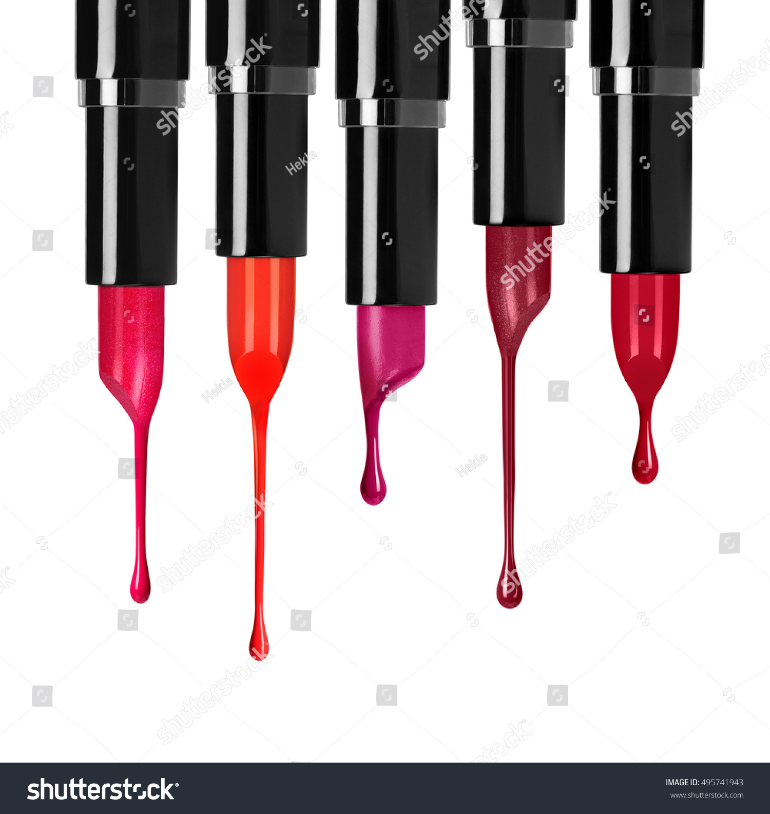 Melting Colored Lipsticks Drips Isolated On Stock Photo 495741943 ...