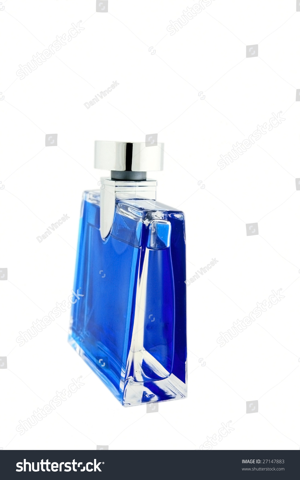 blue color bottle perfume