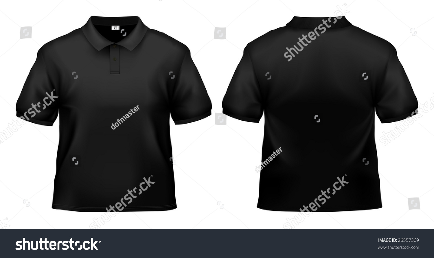 Mens Black Polo Shirt Design Template Stock Illustration 26557369 ...