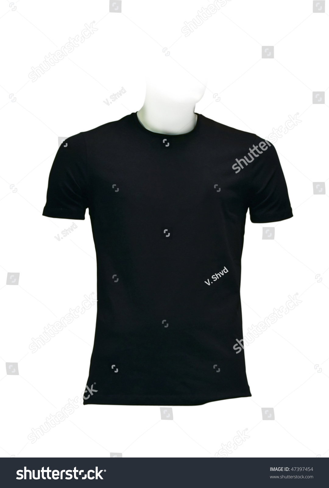 Men'S Black T-Shirt. Photo With Clipping Path. - 47397454 : Shutterstock