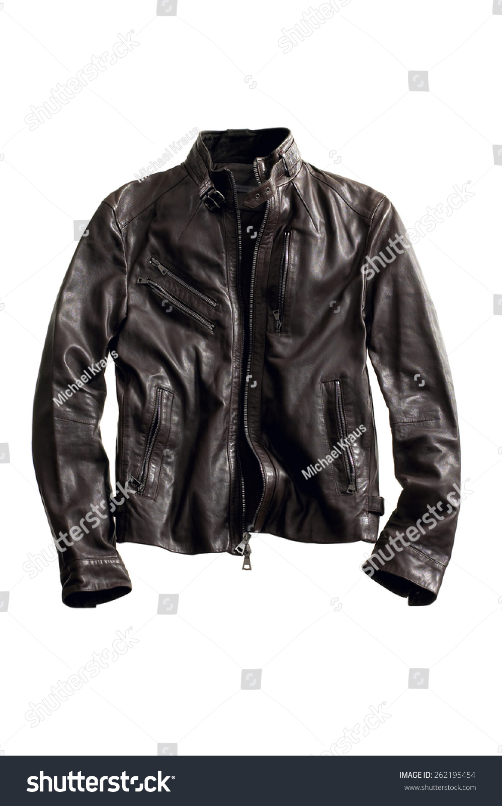 Men'S Brown Leather Jacket Stock Photo 262195454 : Shutterstock