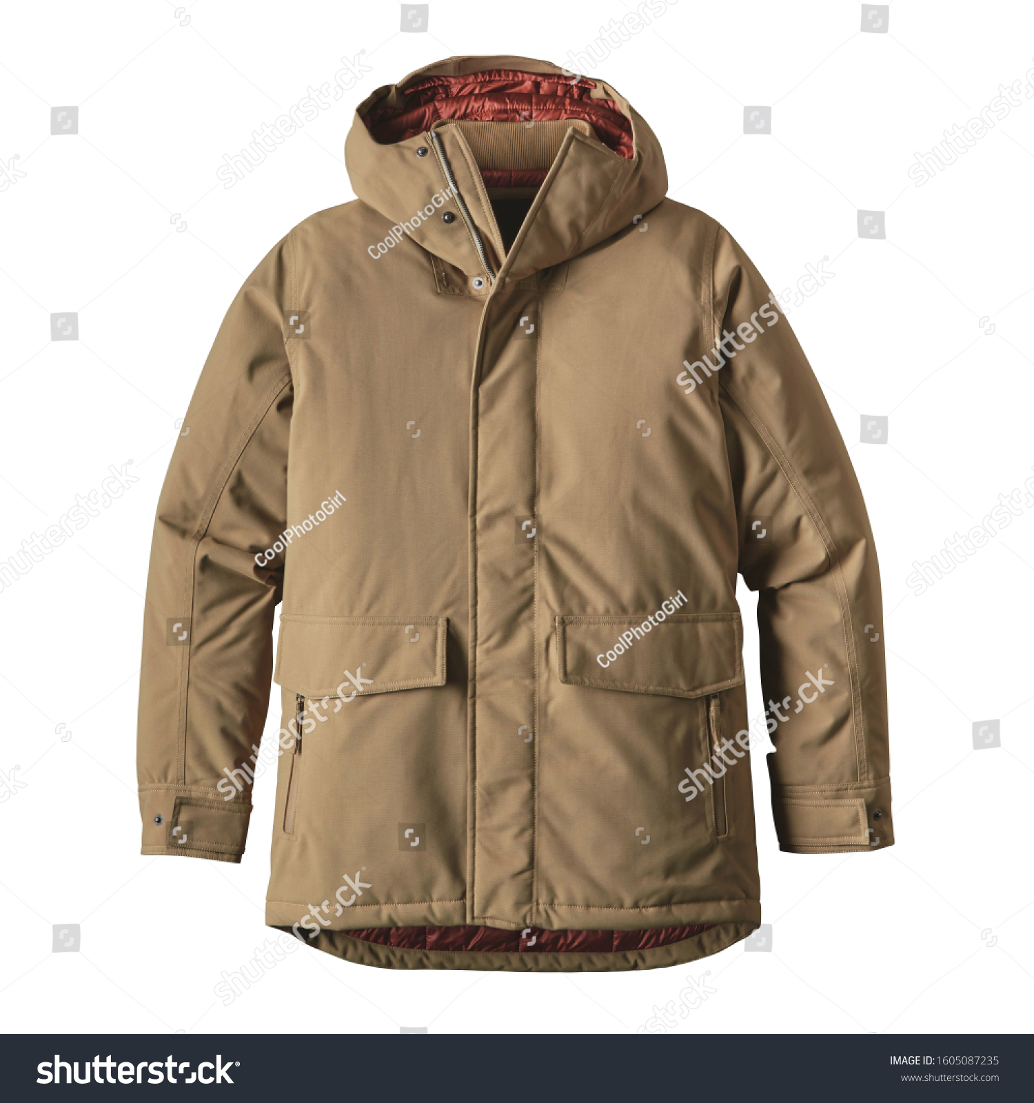 brown waterproof coat