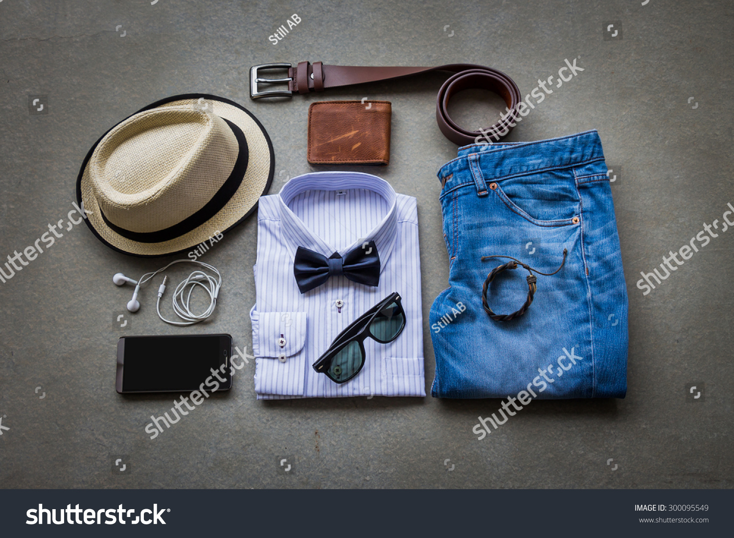 Mens Casual Outfits On Gray Background Stock Photo 300095549 | Shutterstock