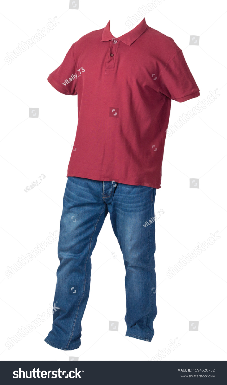 red t shirt with blue jeans