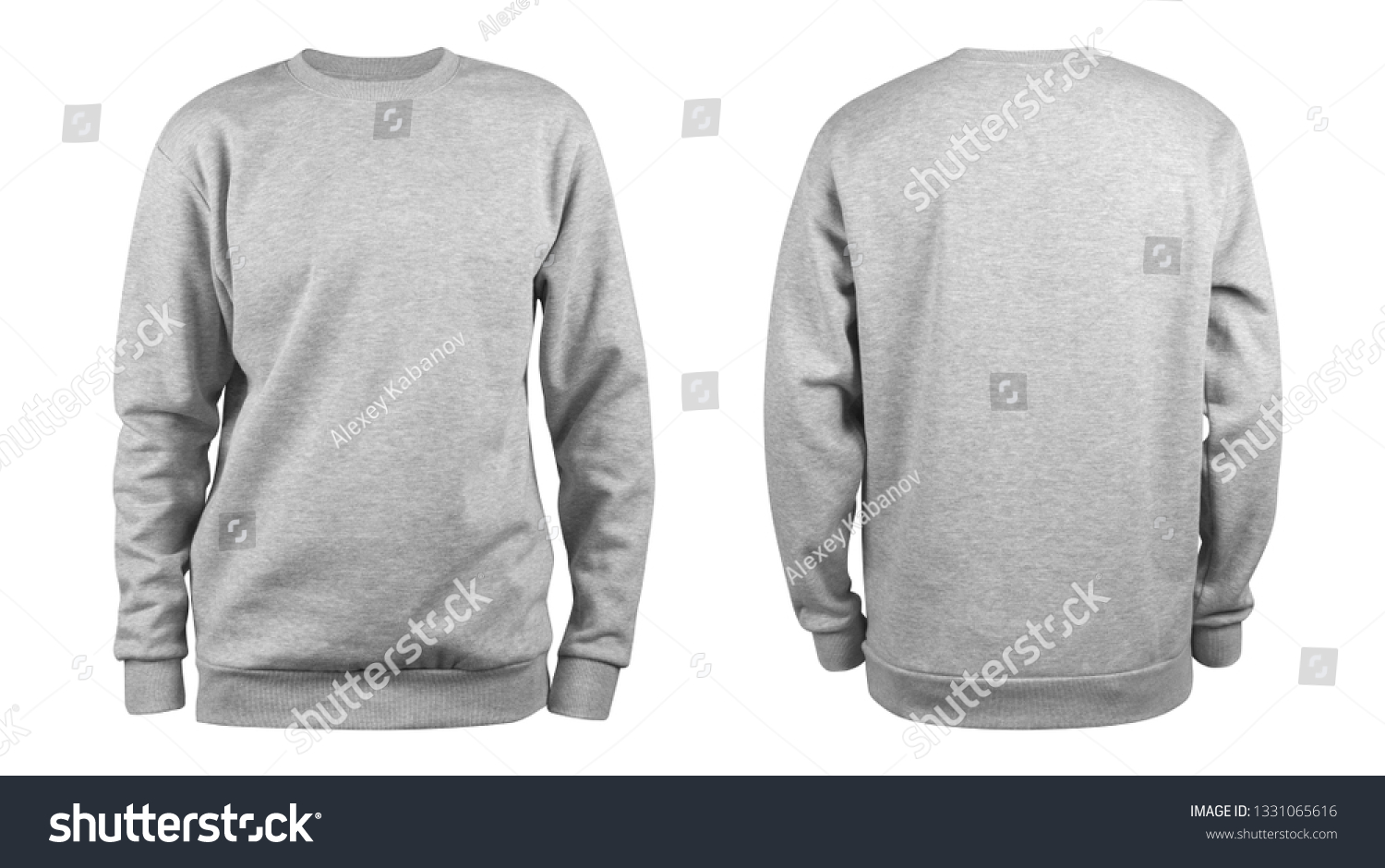 Mens Grey Blank Sweatshirt Templatefrom Two Stock Photo 1331065616 ...