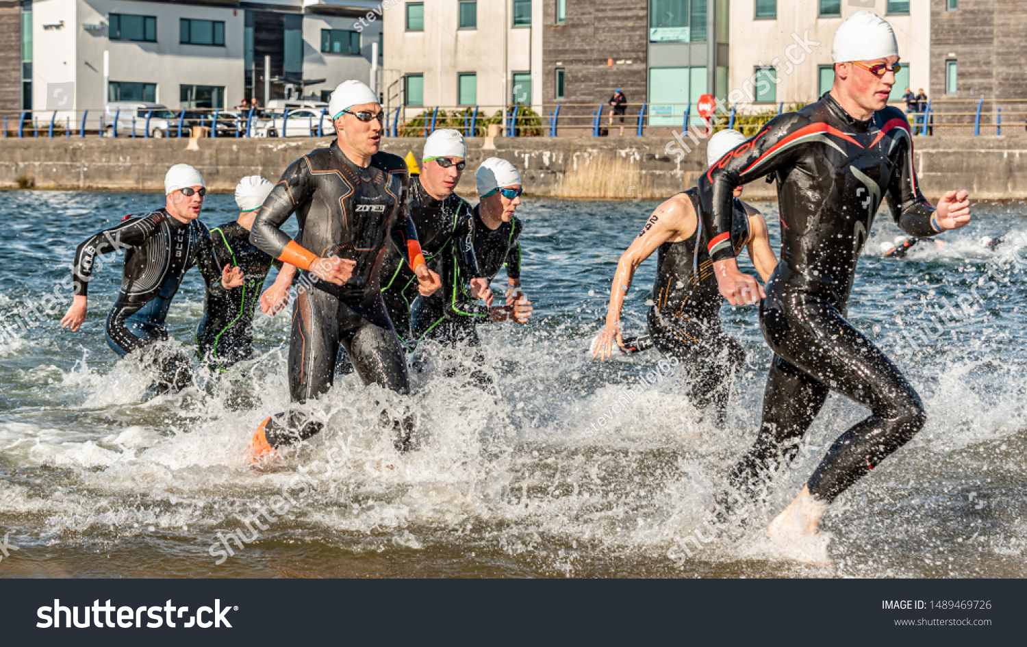 Mens Welsh Sprint Triathlon Cymru Competition Stock Photo 1489469726