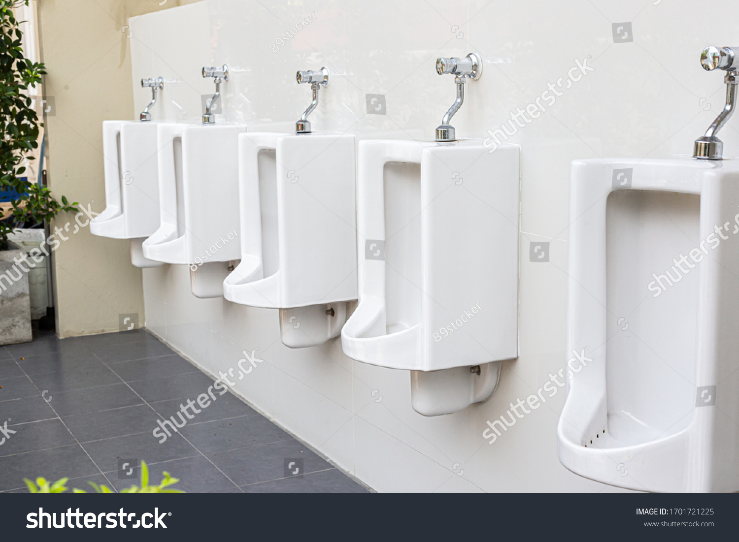 Mens White Urinals Design Close Row Stock Photo (Edit Now) 1701721225