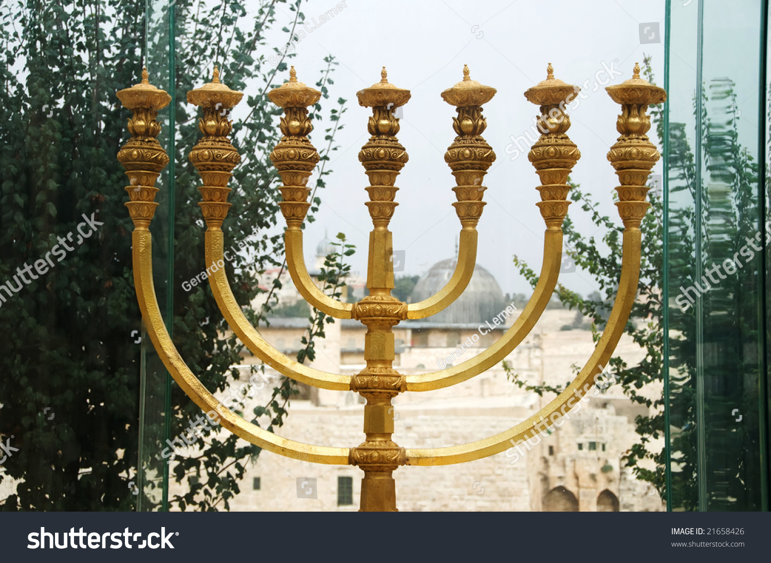 Menorah Copy Original Temple Jerusalem Stock Photo 21658426 Shutterstock