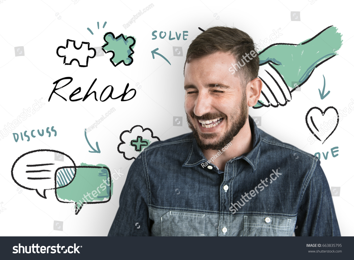 mental-health-care-sketch-diagram-stock-photo-edit-now-663835795