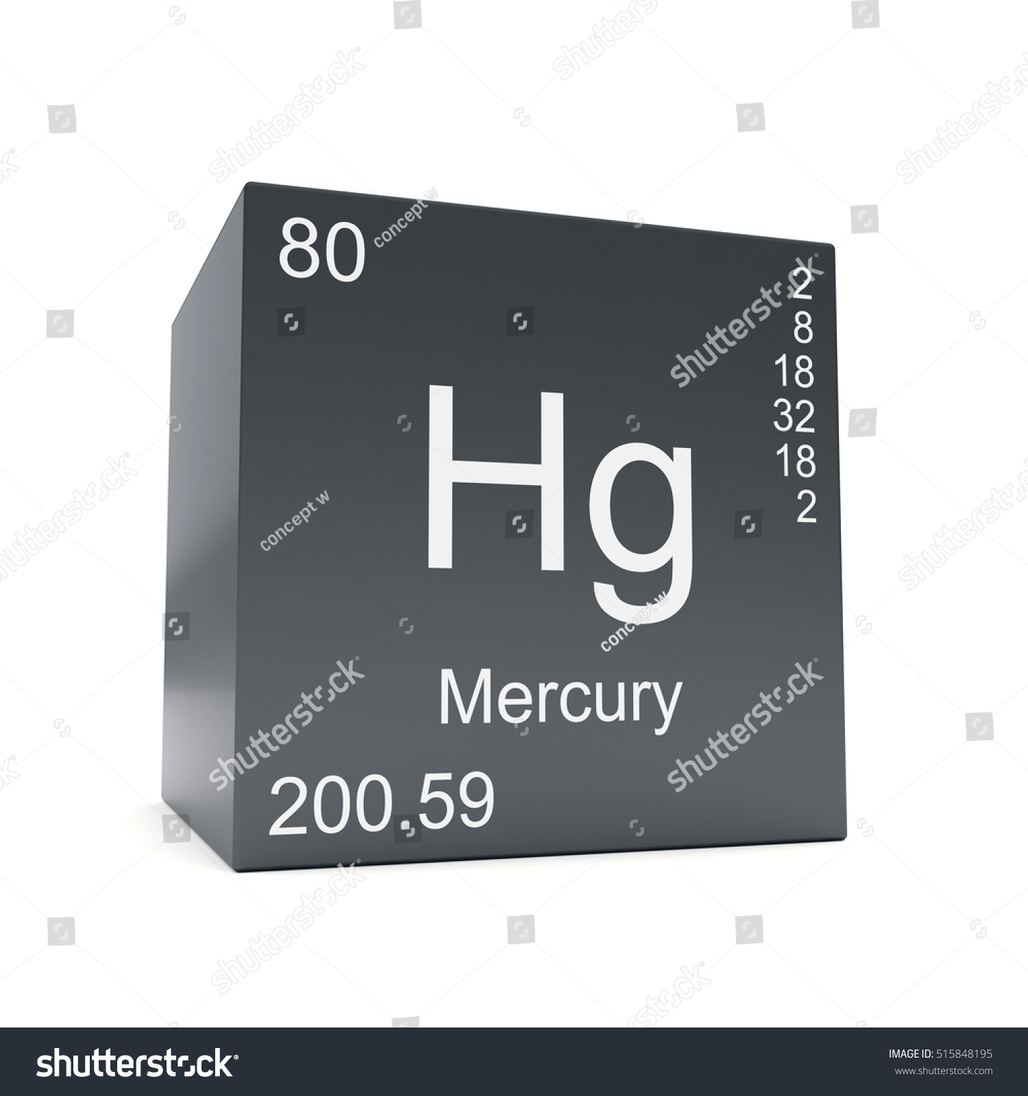 Mercury Chemical Element Symbol Periodic Table Stock Illustration