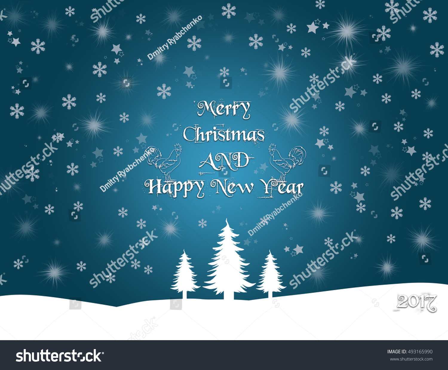 Merry Christmas And Happy New Year Stock Photo 493165990 : Shutterstock