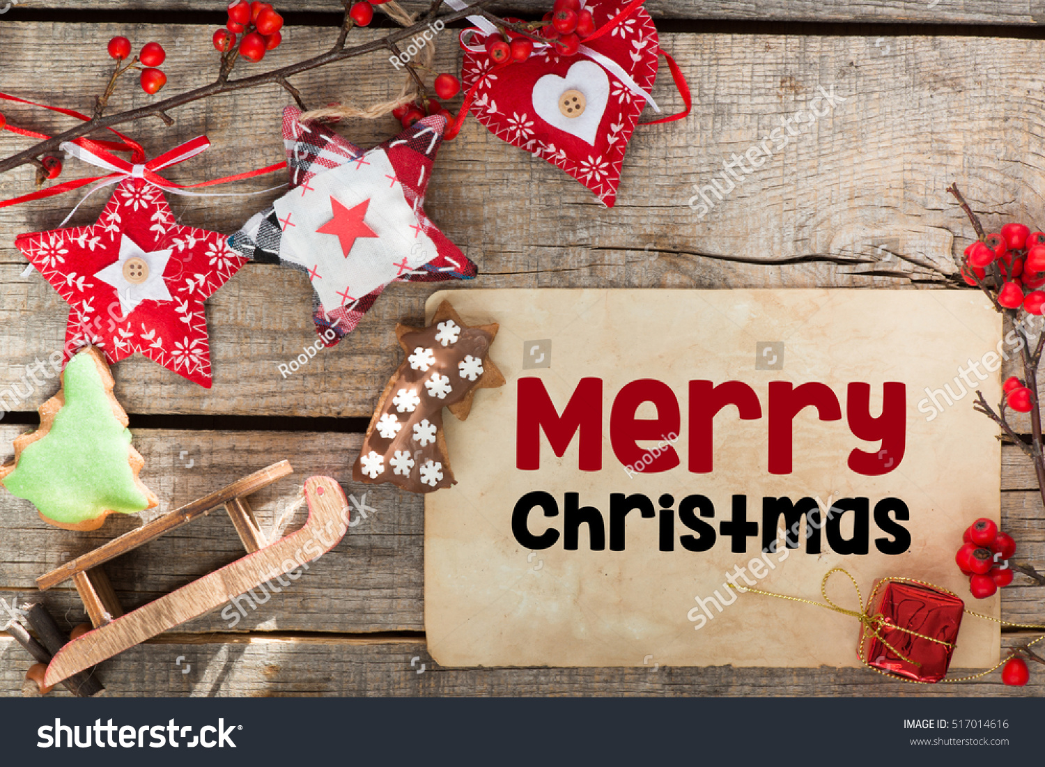 Merry Christmas/Christmas Holiday Decorations. Stock Photo 517014616