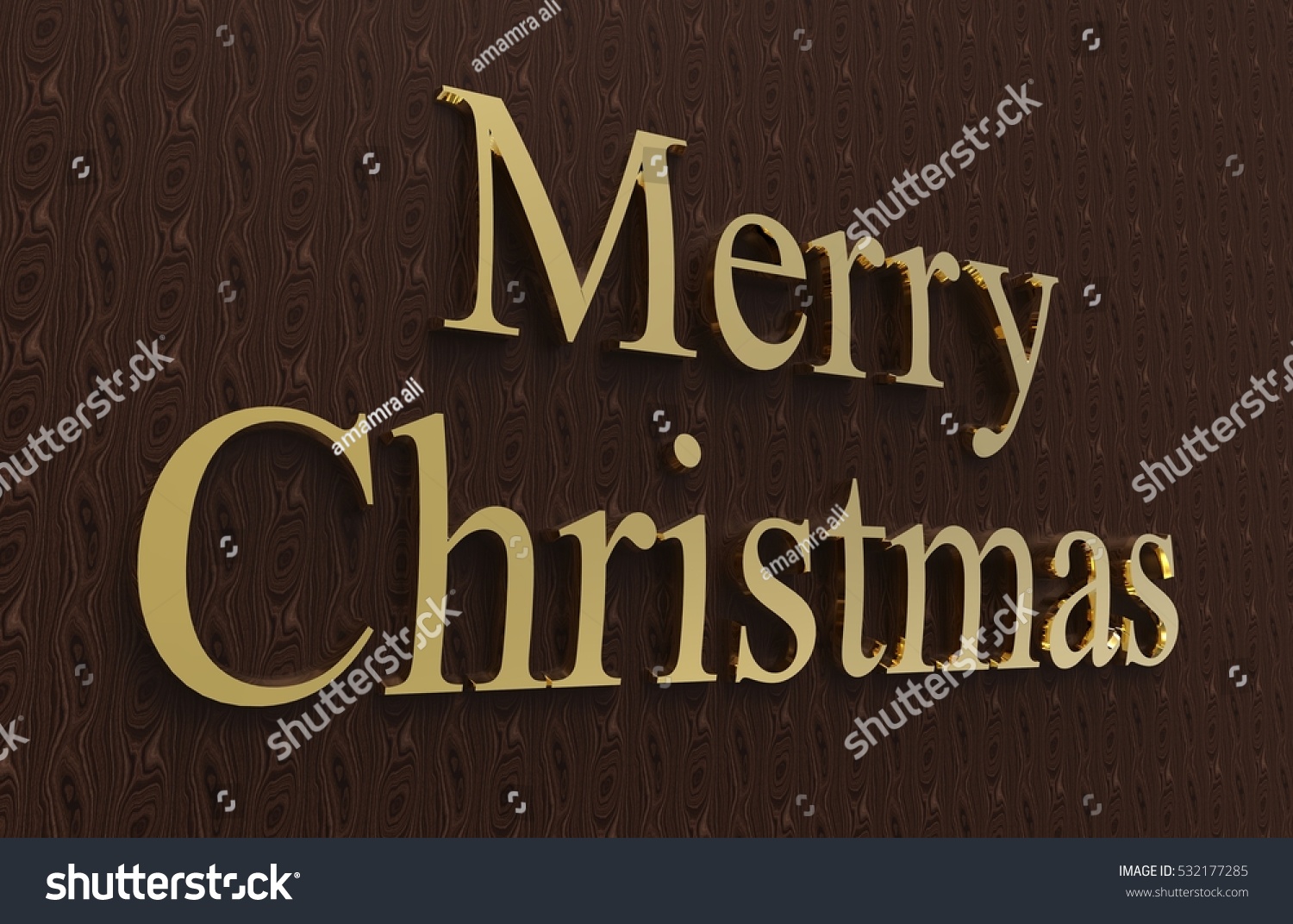 Merry Christmas Gold Background Colored 3d Stock Illustration 532177285