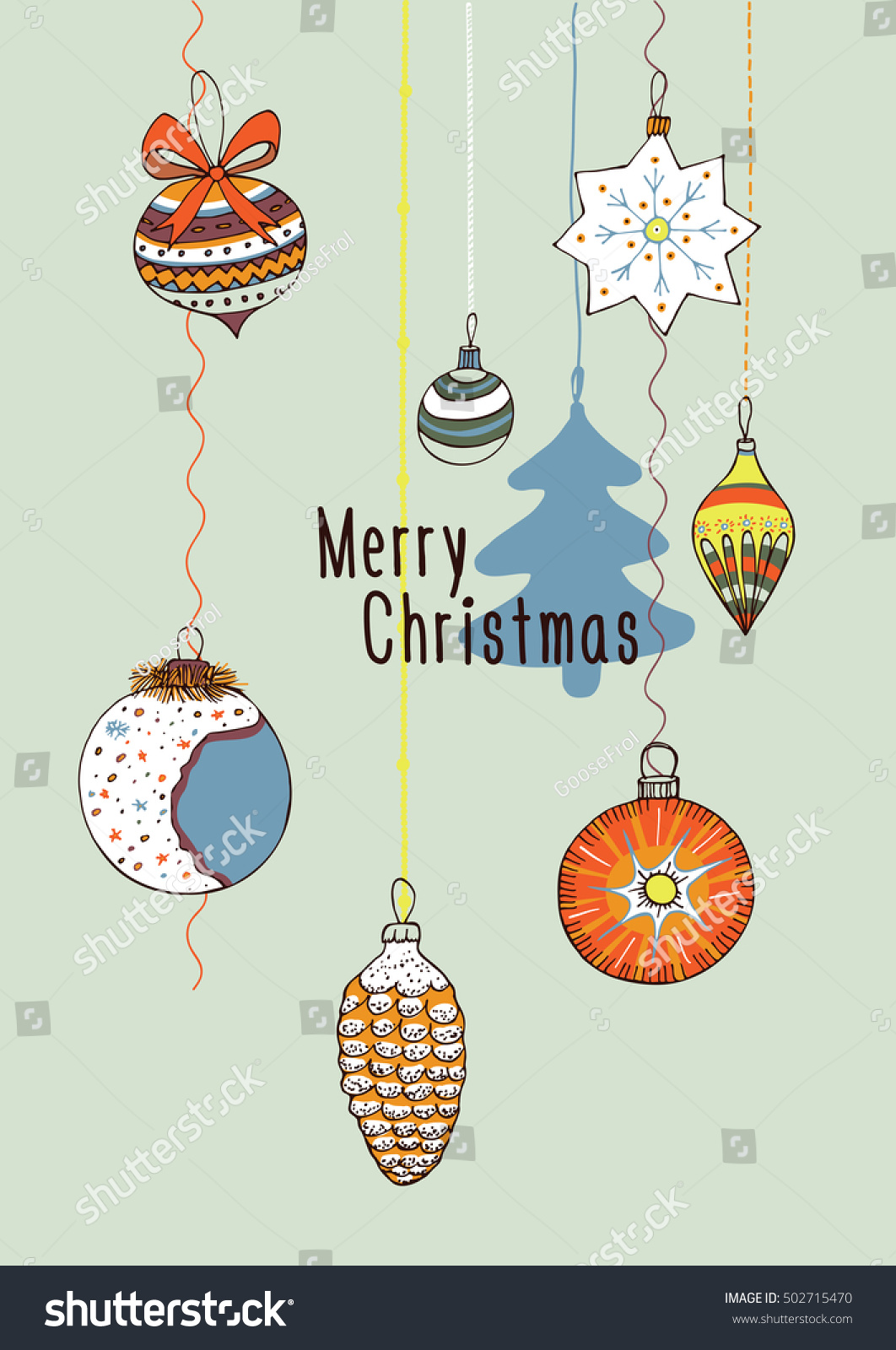 Merry Christmas Postcard Stock Photo 502715470 : Shutterstock