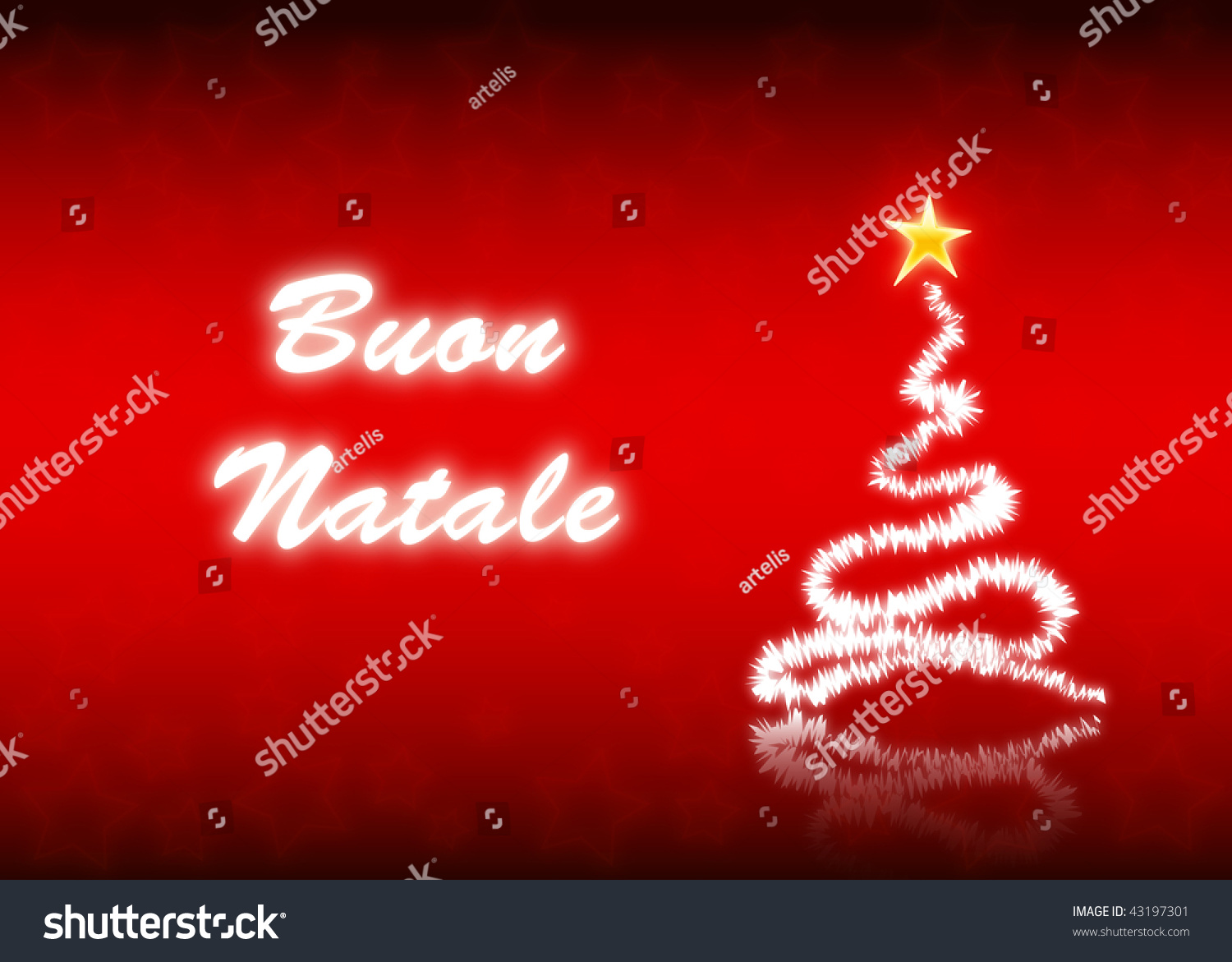 Merry Christmas Postcard Italian Language Christmas Stock Illustration 43197301 - Shutterstock