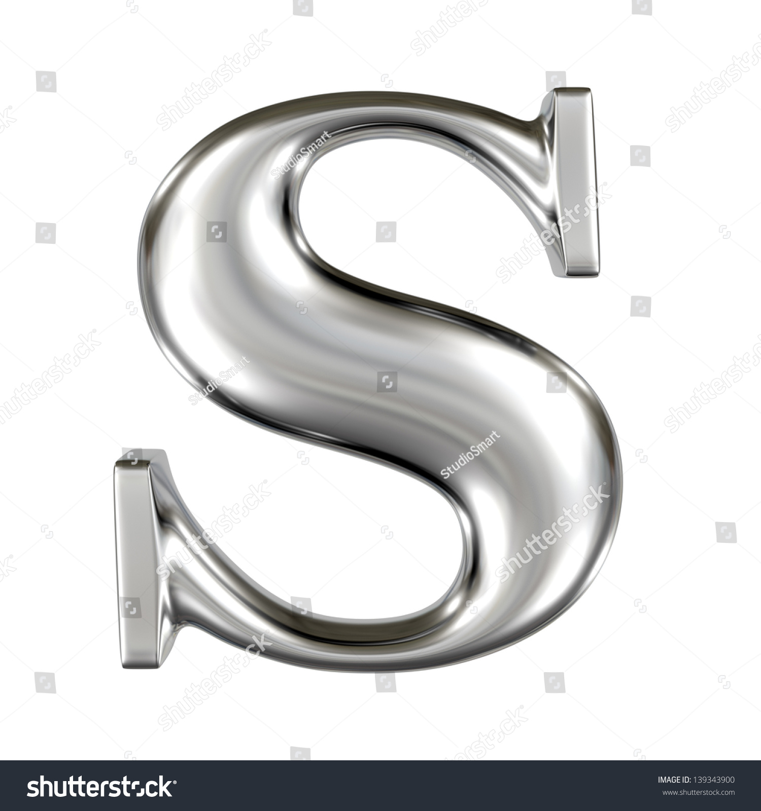 Metal Alphabet Lowercase Letter Symbol S Stock Illustration 139343900