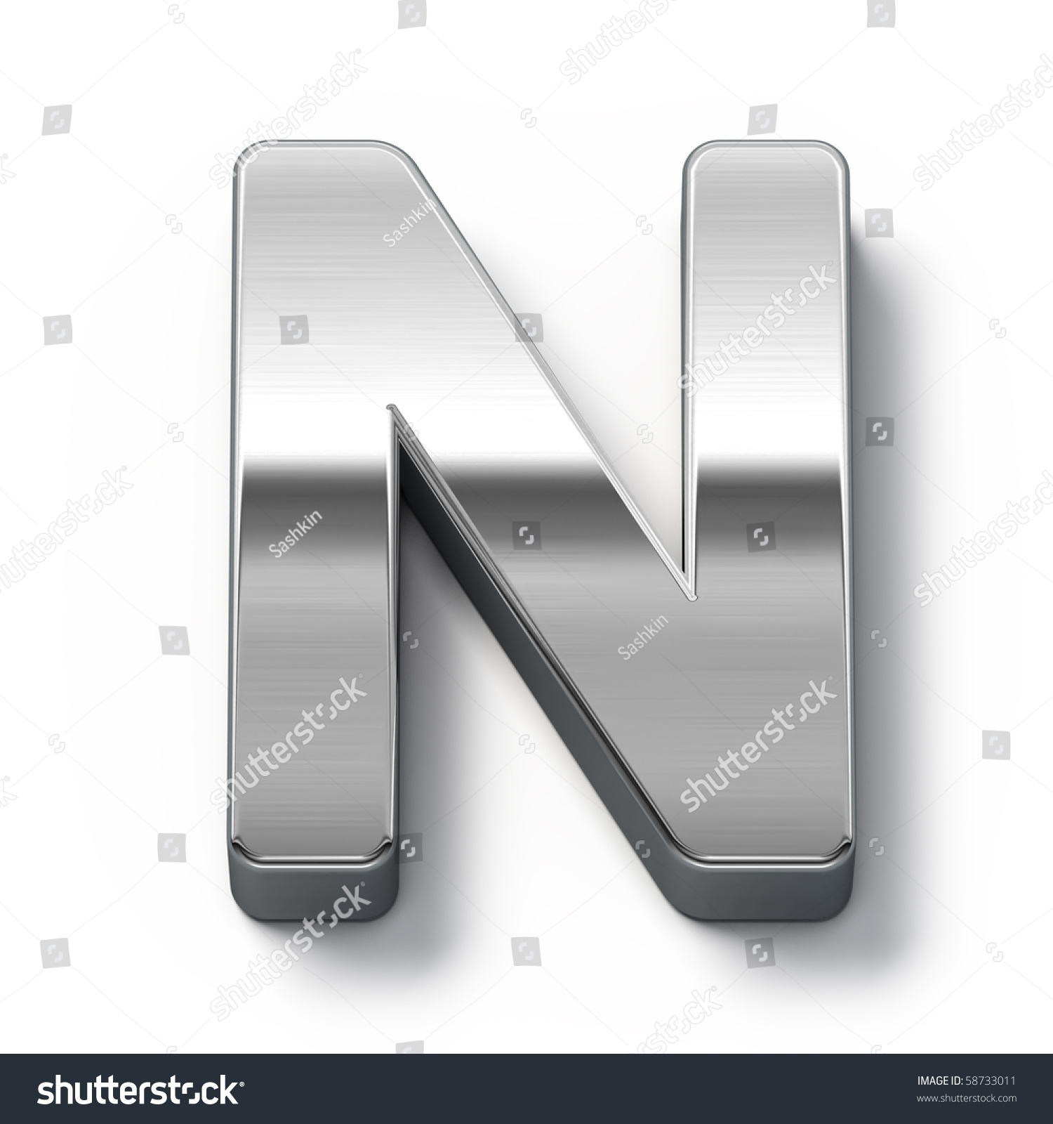 Metal Alphabet Symbol - N Stock Photo 58733011 : Shutterstock