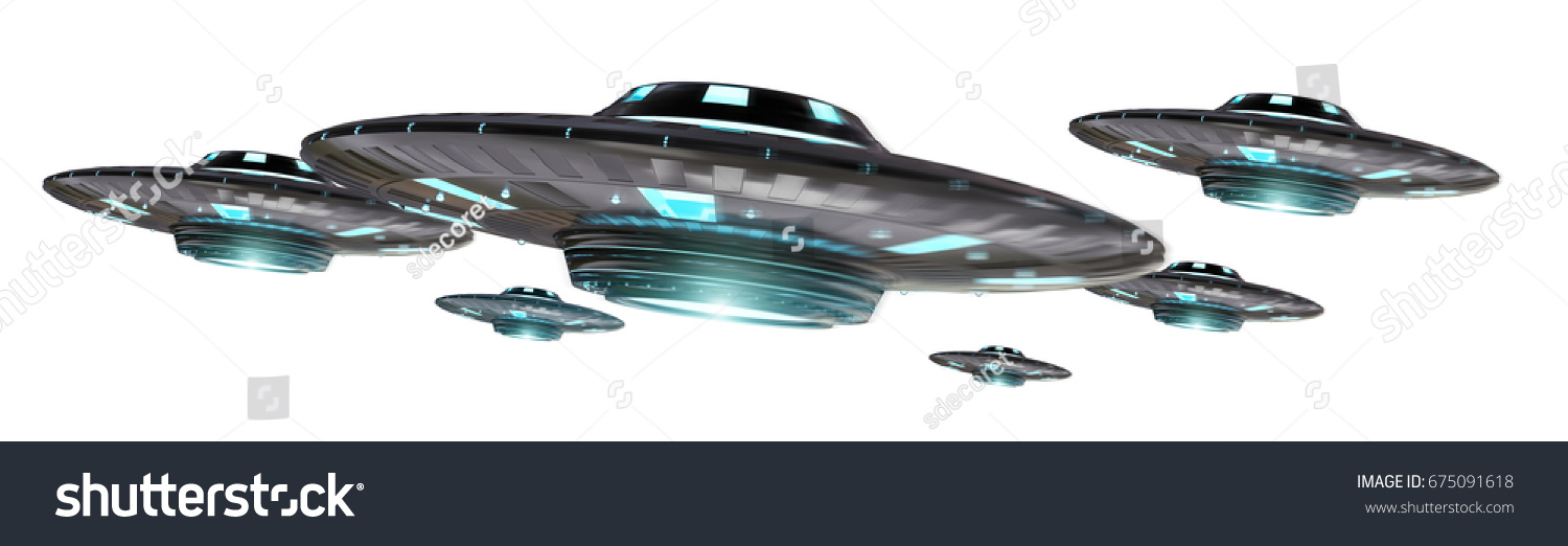 Metal Silver Vintage Ufo Isolated On Stock Illustration 675091618 