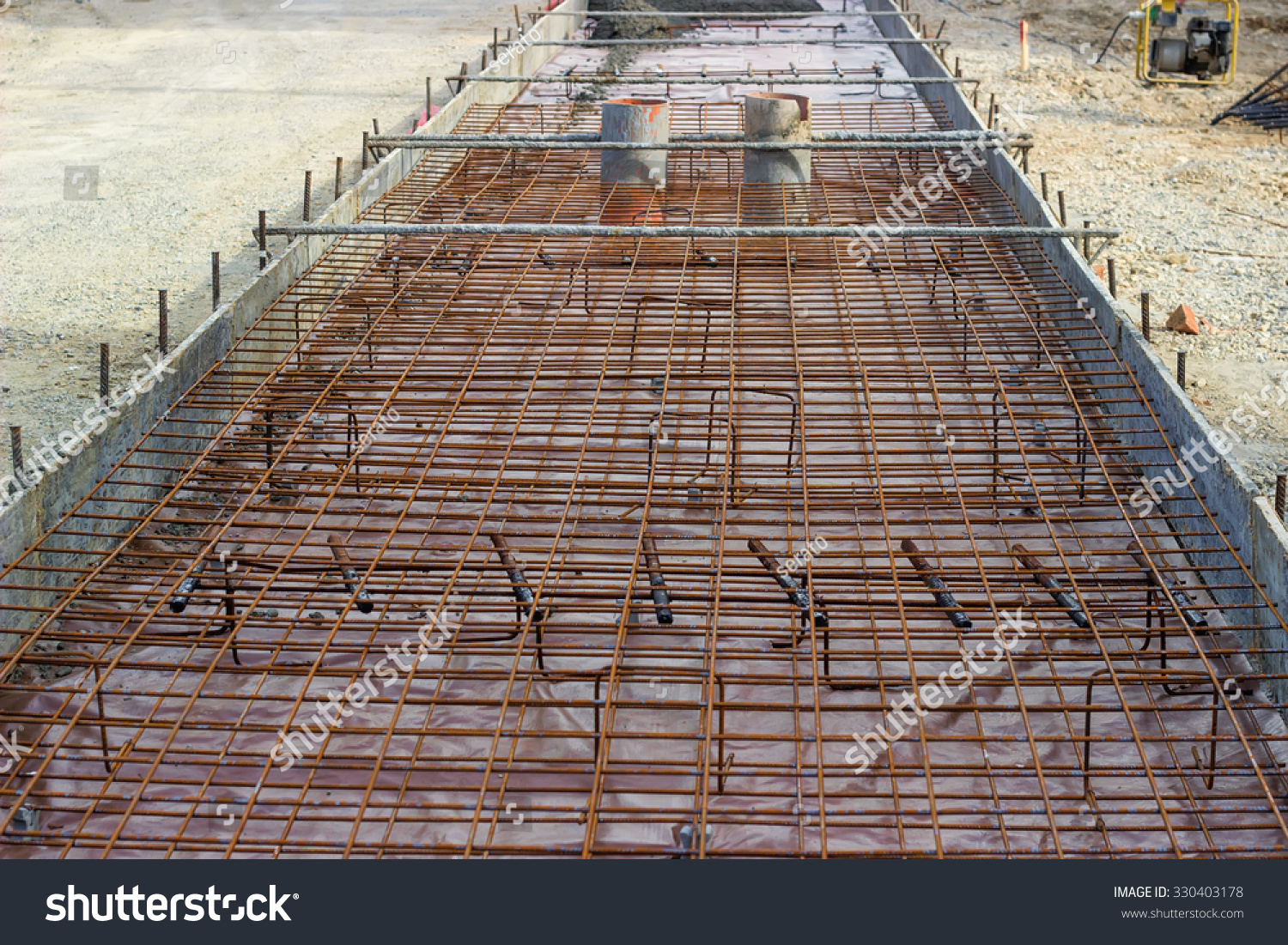 Stock Reinforcement Metal Concrete Bars Pouring ... Framework