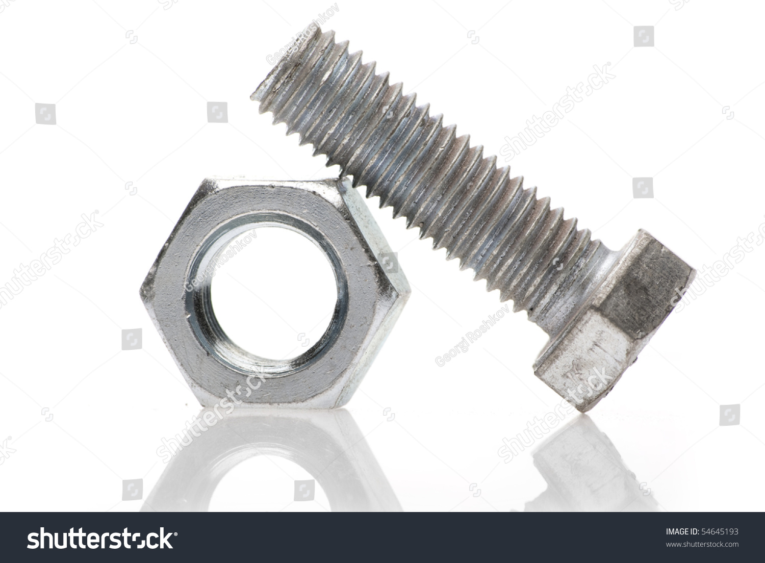 Metal Bolt And Nut Stock Photo 54645193 : Shutterstock