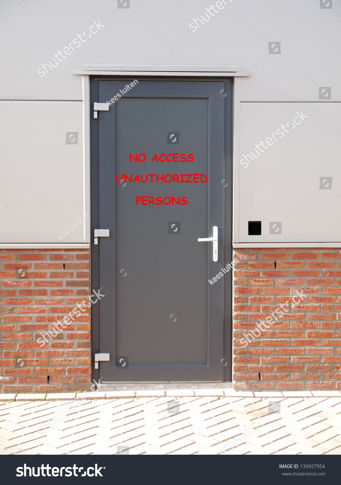 Metal Door Text No Access Unauthorized Stock Photo 139927954 - Shutterstock