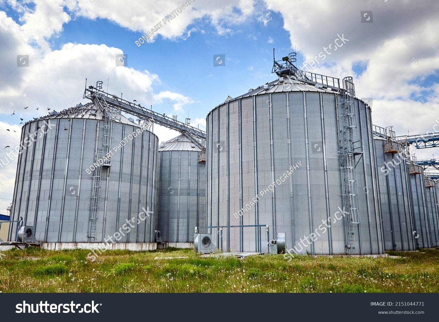 Metal Elevator Grain Silo Agriculture Zone Stock Photo 2151044771 ...