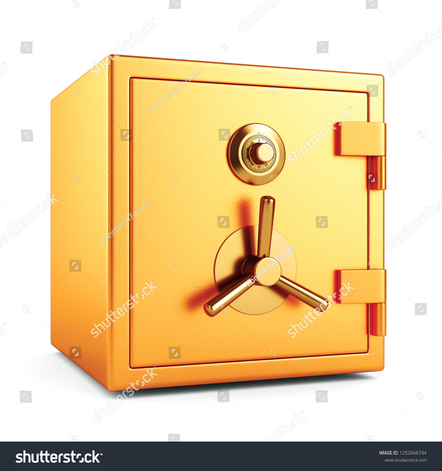 开放式金属银行安全保险箱，在白色背景上隔离拨号码锁。3D 插图库存插图399959029 | Shutterstock
