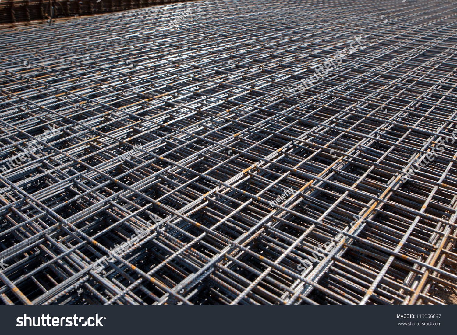 Metal Grid Laying On Construction Area Stock Photo 113056897 - Shutterstock