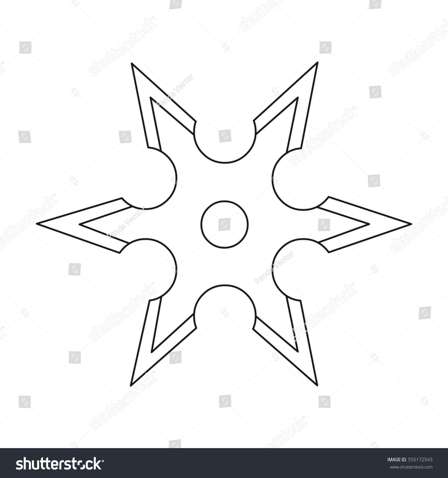 Metal Shuriken Icon Outline Single Weapon Stock Illustration 555172543