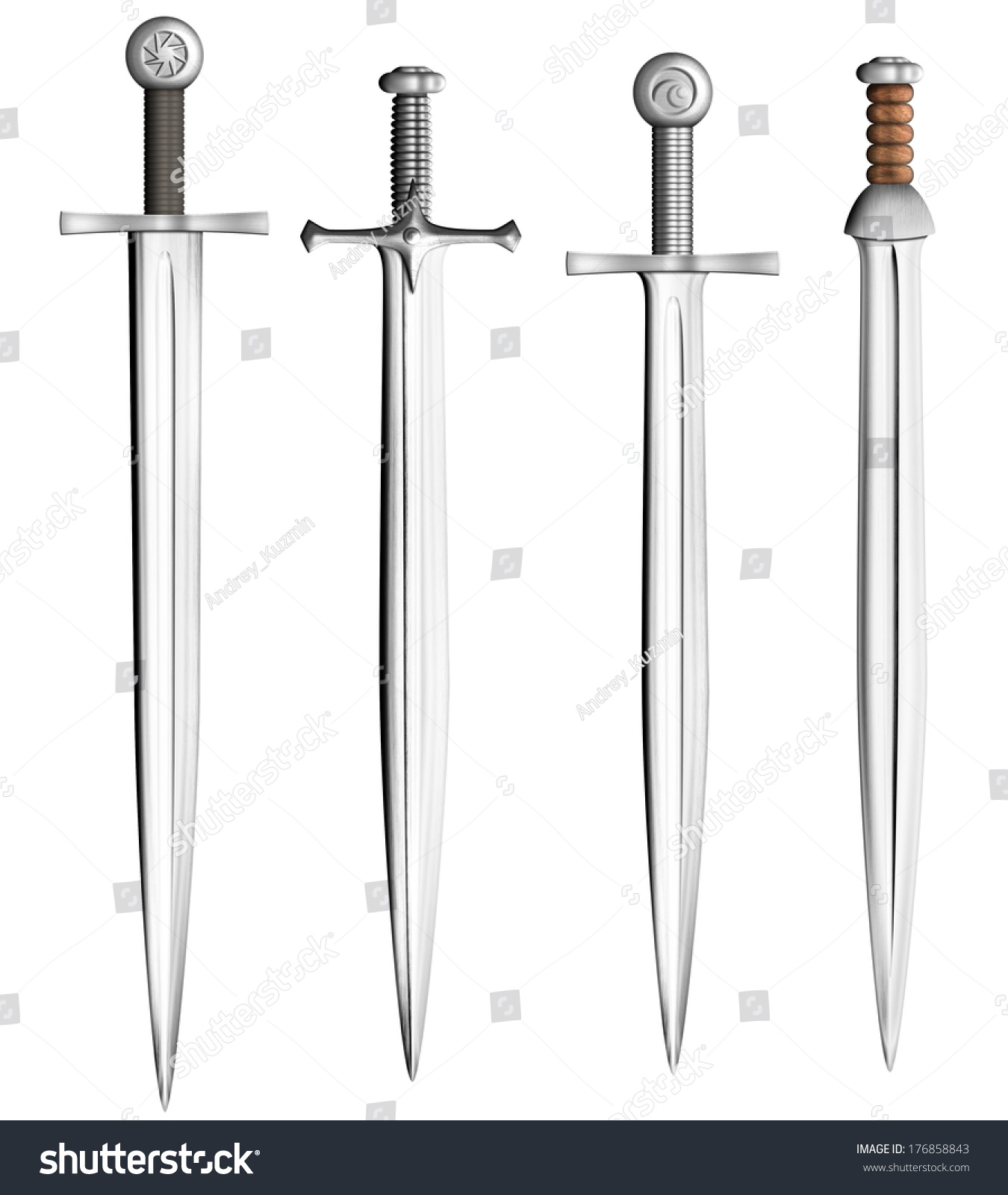 Metal Swords Collection Isolated On White Stock Photo 176858843 ...