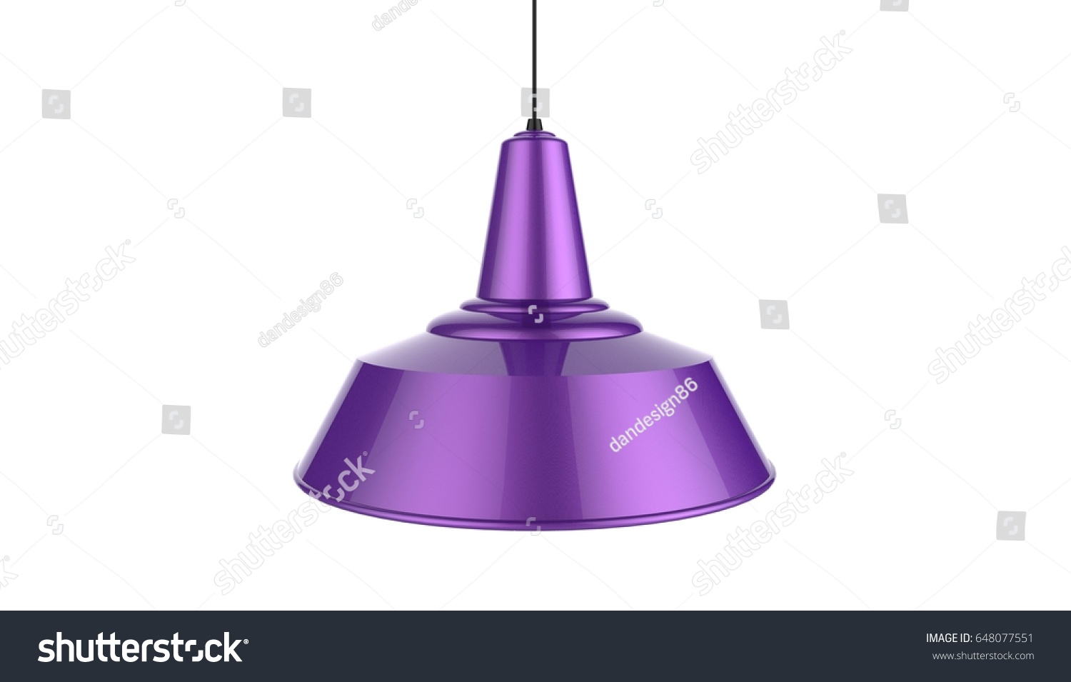 Metallic Purple Light Shade Pendant Lamp Stock Illustration 648077551