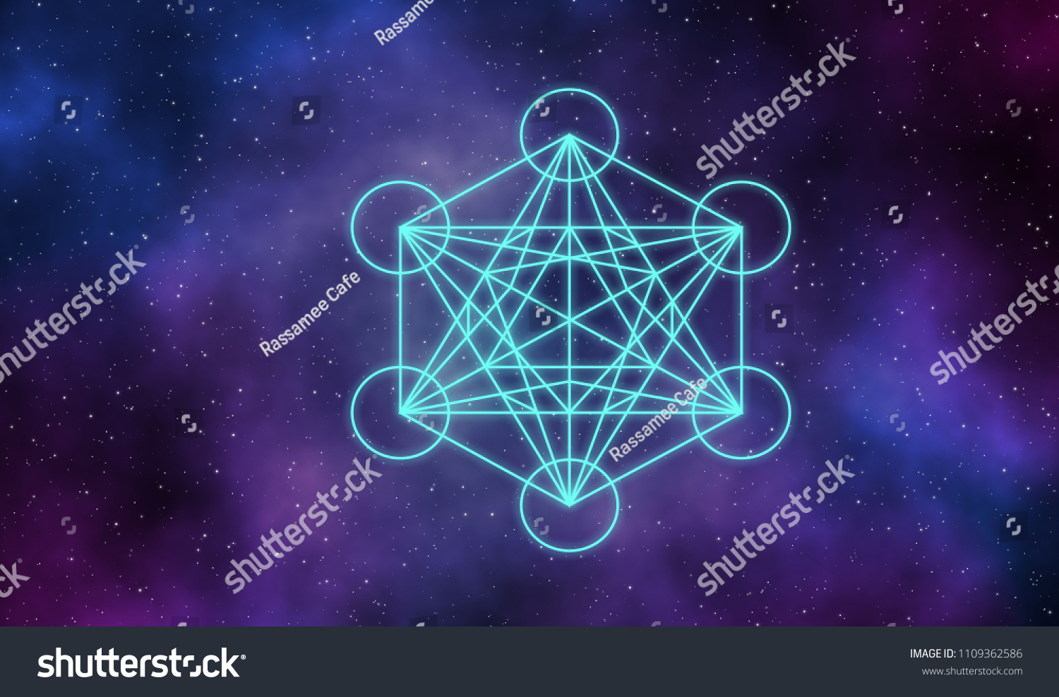 Metatron Cube Universe Illustration Background Stock Illustration ...