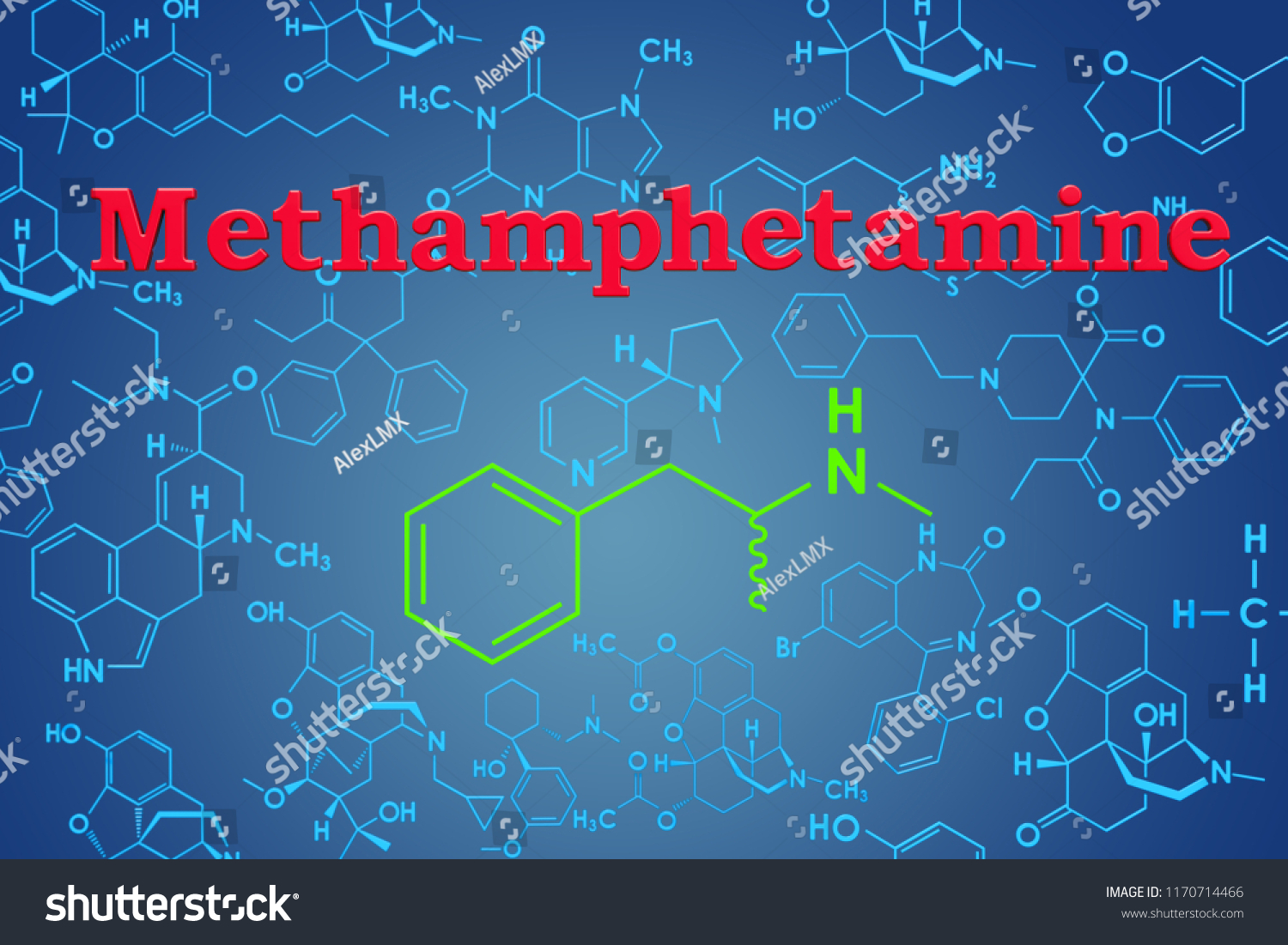 Methamphetamine Chemical Formula Molecular Structure D Stock Illustration Shutterstock